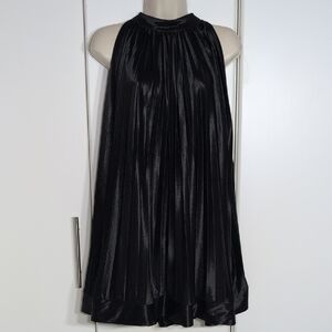 Scarlett Shimmering Black Pleated Mini Dress